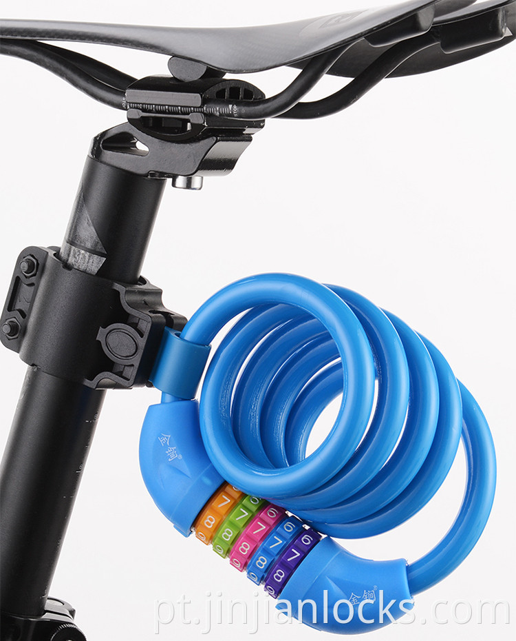 5 Bicicleta de segurança de combinação digital Bicicleta de trava de fio retrátil